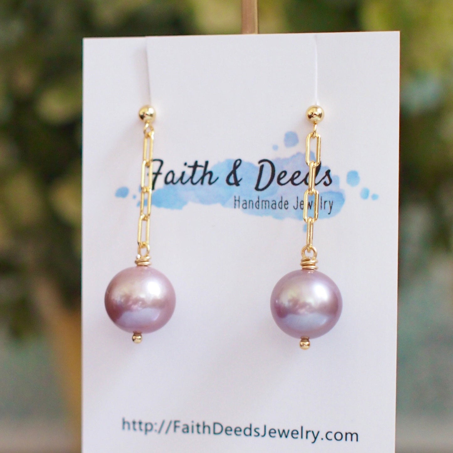 Purple Edison Pearl Earrings // 14K Gold-filled // Simple & Chic // Gorgeous Lustre