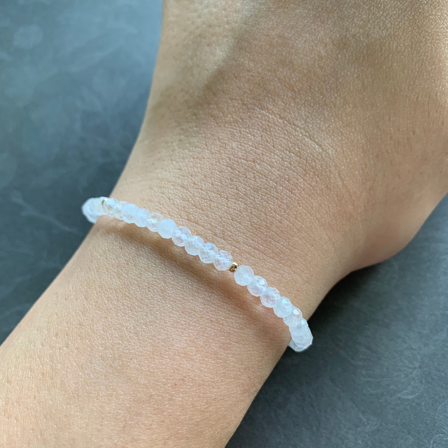 Blue Moonstones Bracelet // Rainbow Moonstones // Sparkly & Elegant // 14K Gold-filled // Stackable