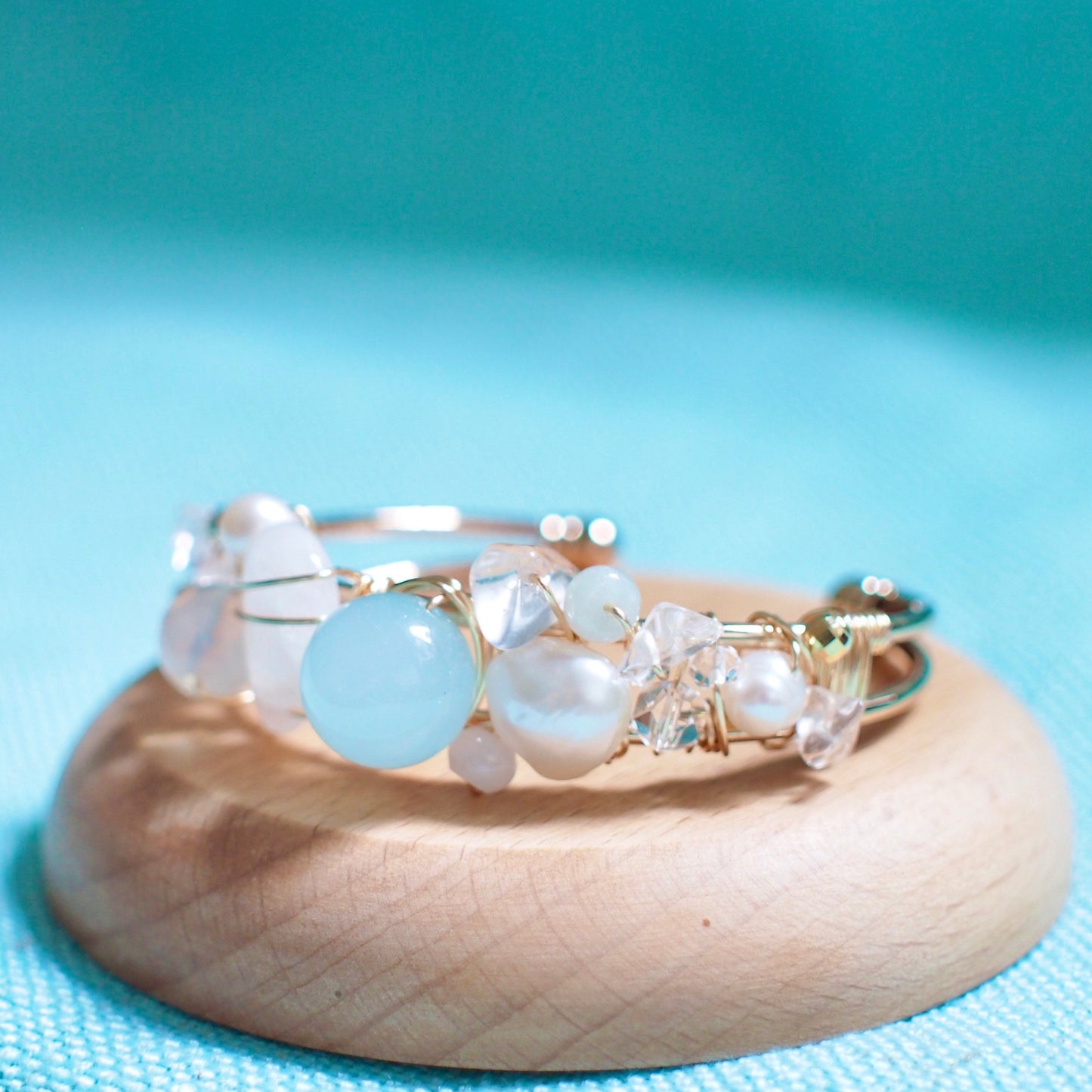 Cuff Bracelet // Gems & Pearls // One of a Kind
