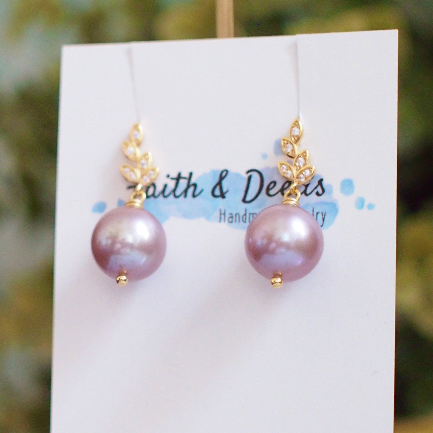 Purple Edison Pearl Earrings // 14K Gold-filled // Simple & Classic // Gorgeous Lustre