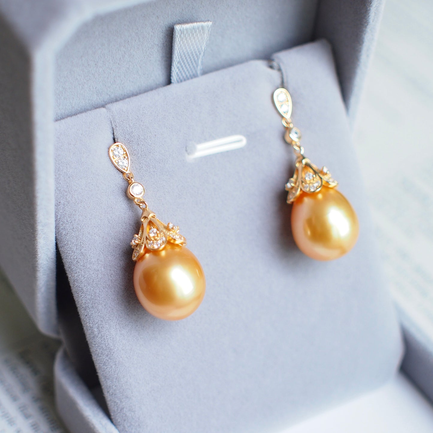 Golden South Sea Pearl Earrings