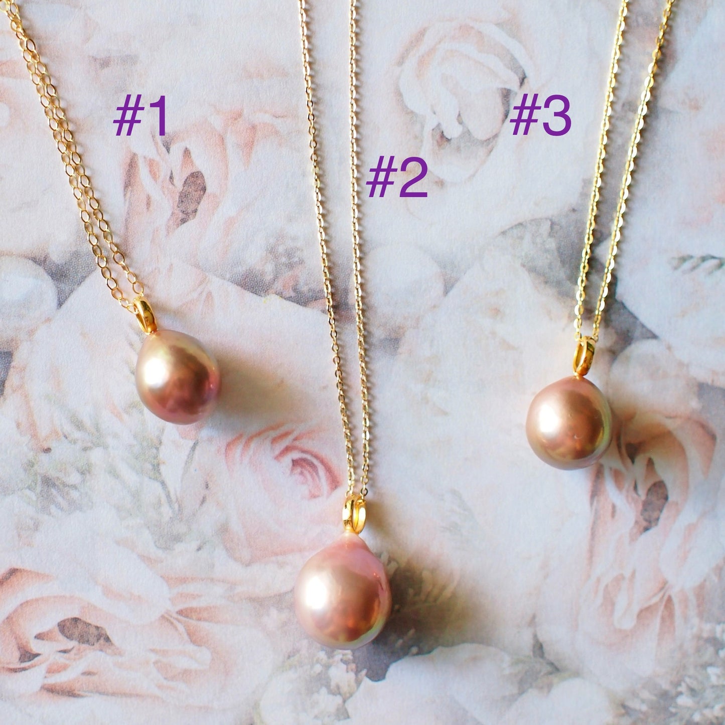 Edison Pearl Pendants // Natural Metallic Hue // Simple & Feminine // 18K Solid Gold