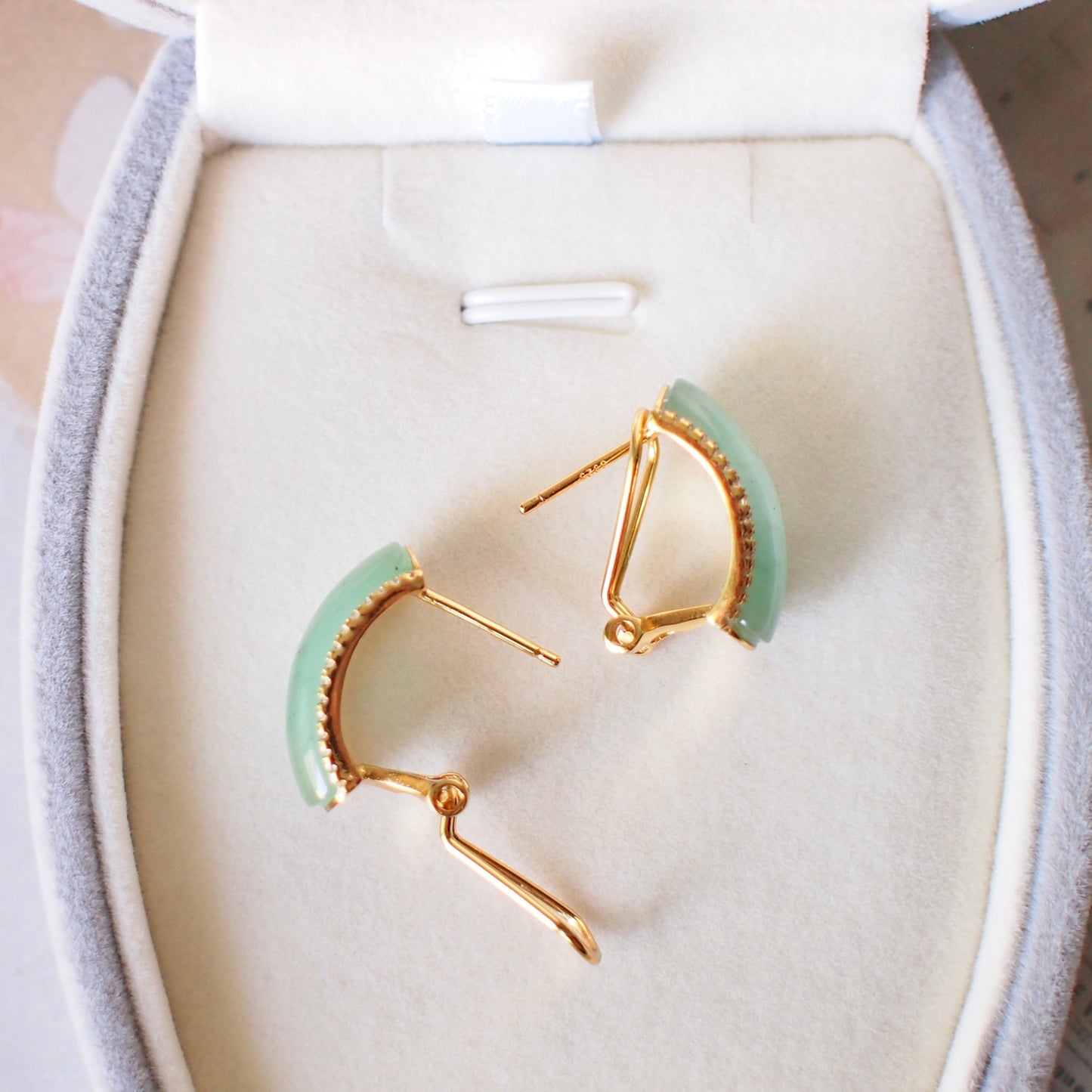 Type A African Jade Earrings // Vermeil // Clasp Earrings // Timeless and Elegant