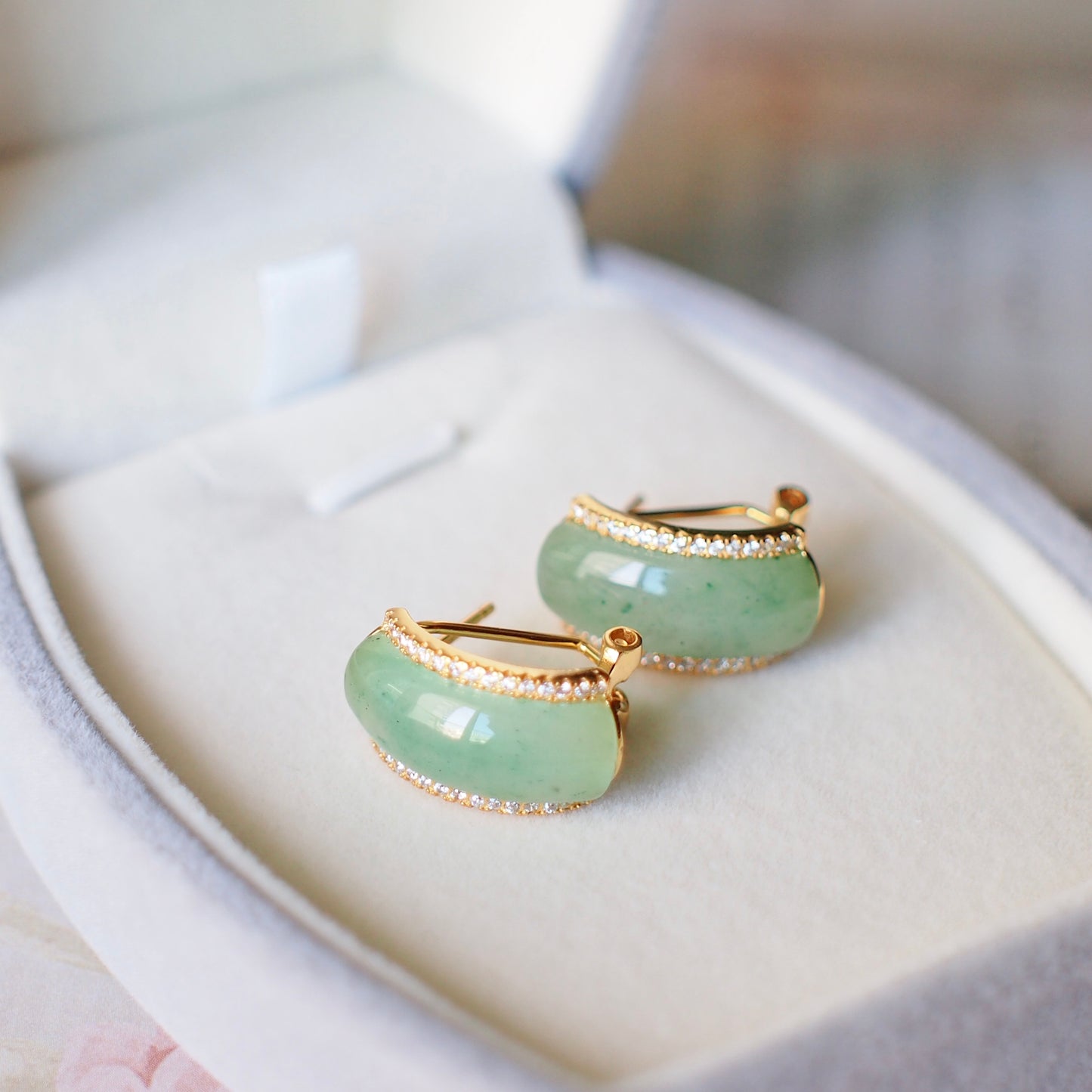 Type A African Jade Earrings // Vermeil // Clasp Earrings // Timeless and Elegant