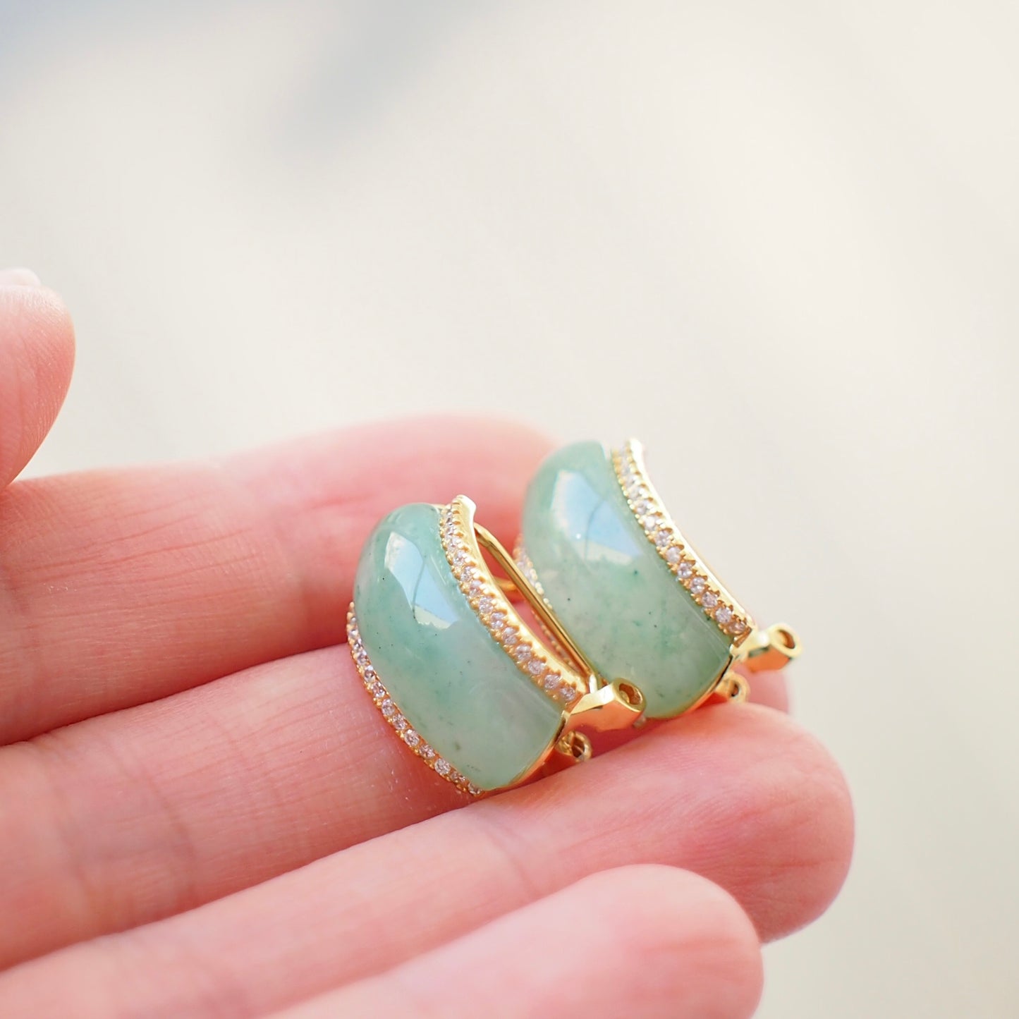 Type A African Jade Earrings // Vermeil // Clasp Earrings // Timeless and Elegant