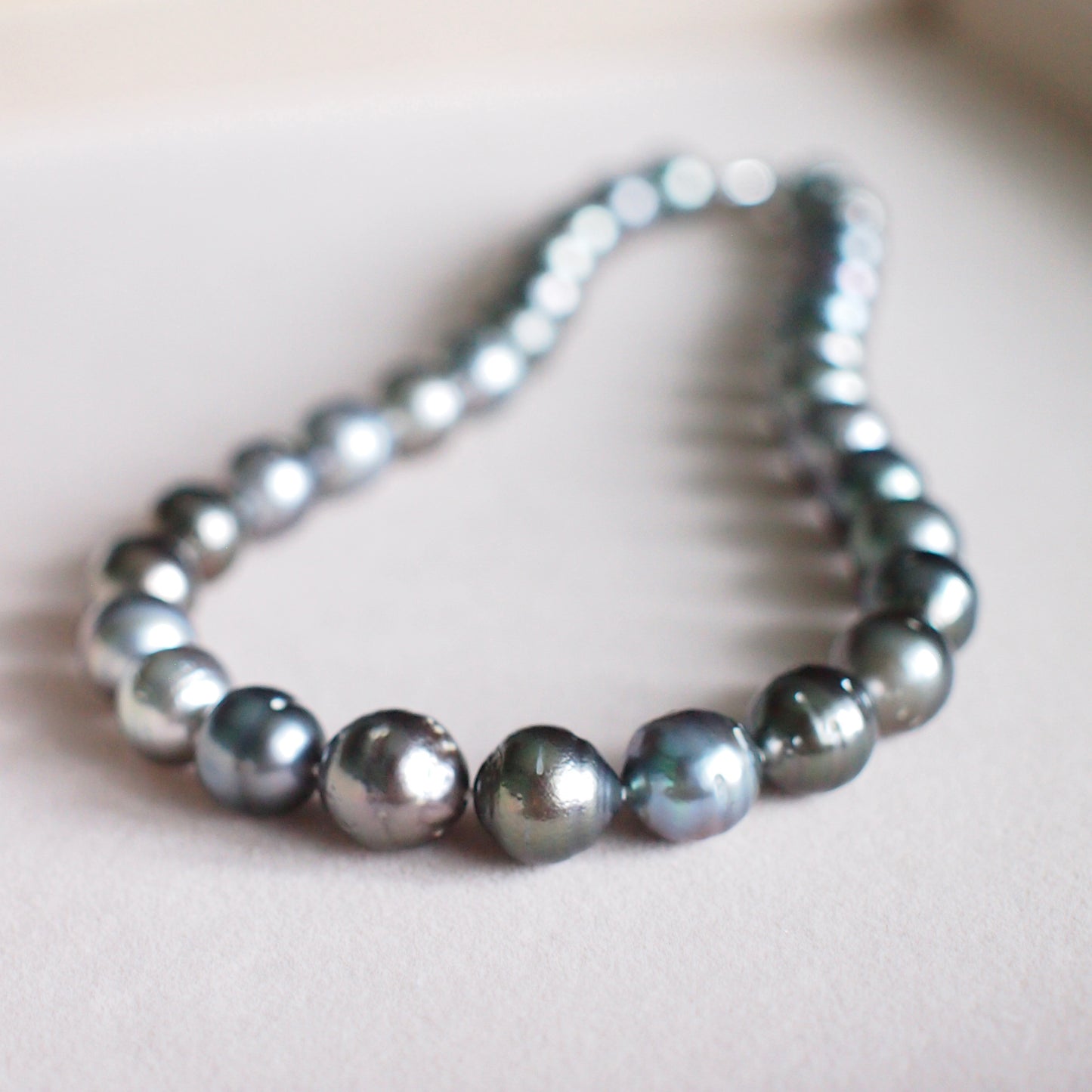 Baroque Tahitian Pearl Necklace // Platinum Gray // 12-14mm