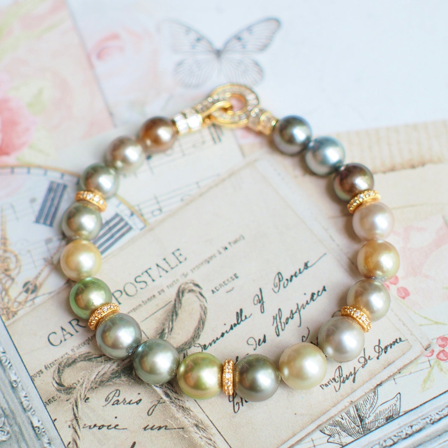 Tahitian Pearl Bracelet // Mixed Colour