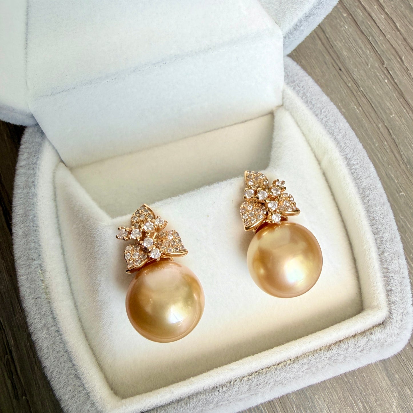 12mm Golden South Sea Pearl Earrings