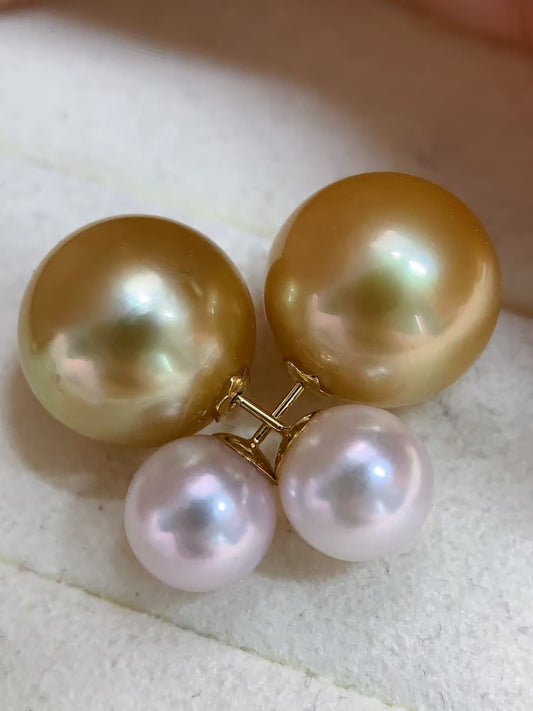 [Custom Listing] Balance for 13.8mm Australian White Pearl Earrings in 18K White Gold