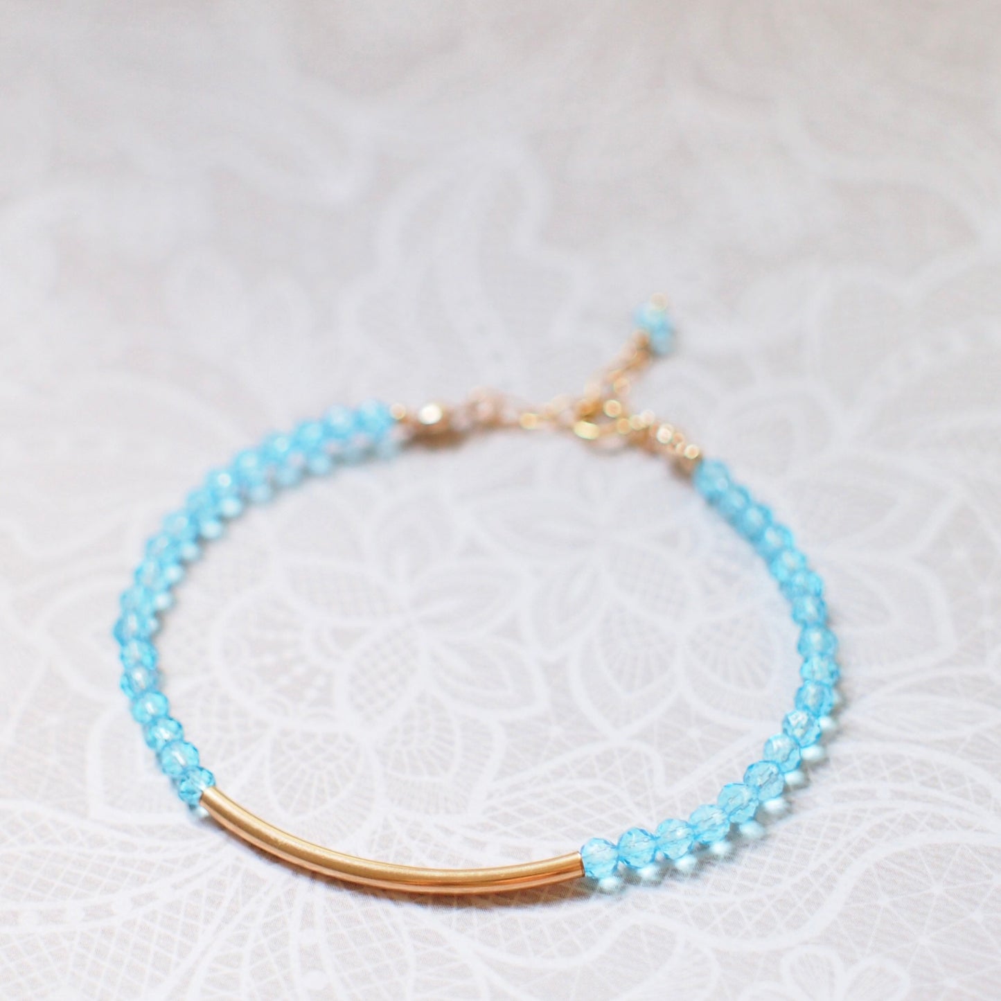 Blue Topaz Bracelet // 14K Gold-filled // Dainty & Bright // Stackable