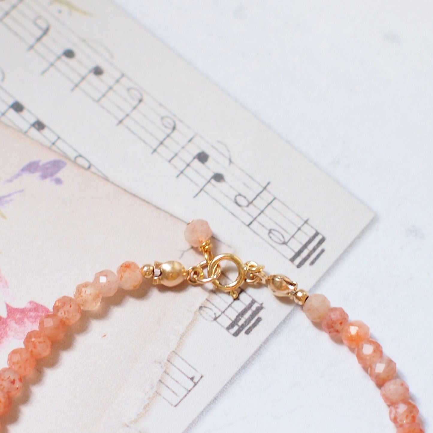 Sunstone Bracelet // 14K Gold-filled // Golden Peach Colour // Stackable