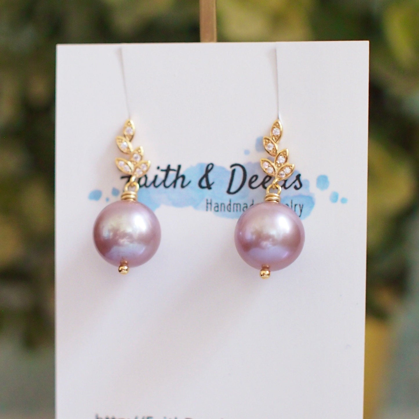 Purple Edison Pearl Earrings // 14K Gold-filled // Simple & Classic // Gorgeous Lustre