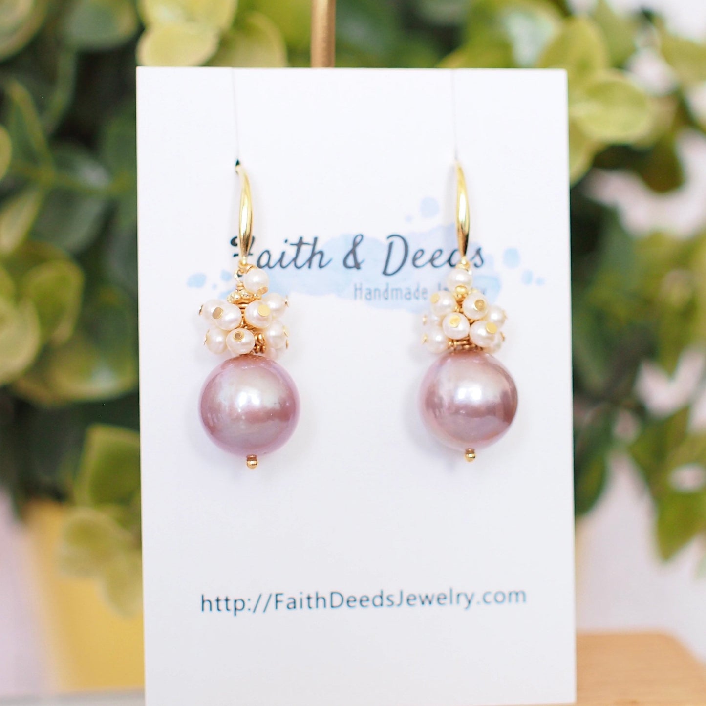 Purple Edison Pearl Earrings // Fresh Water Pearl Cluster // 14K Gold-filled // Sweet & Luxurious