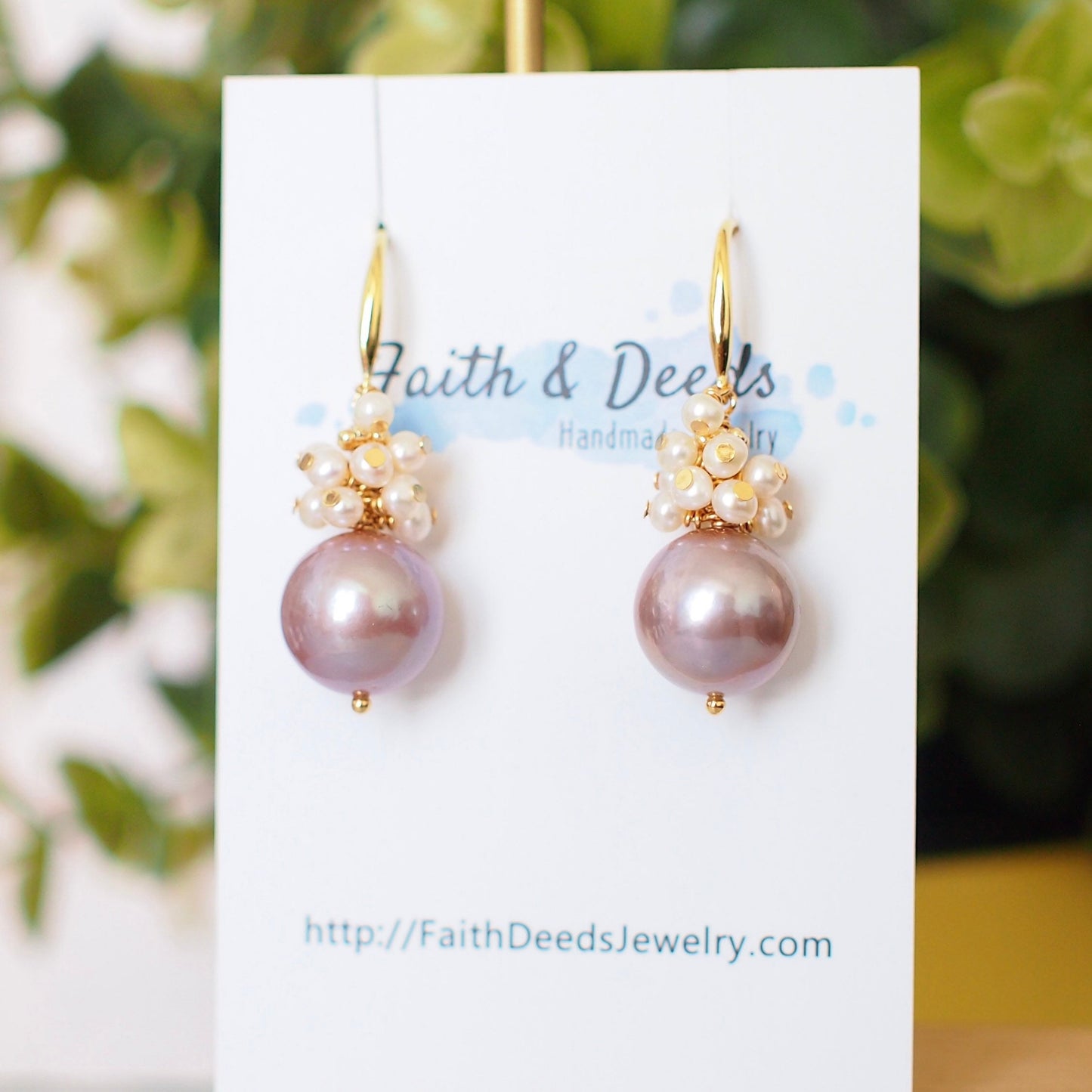 Purple Edison Pearl Earrings // Fresh Water Pearl Cluster // 14K Gold-filled // Sweet & Luxurious