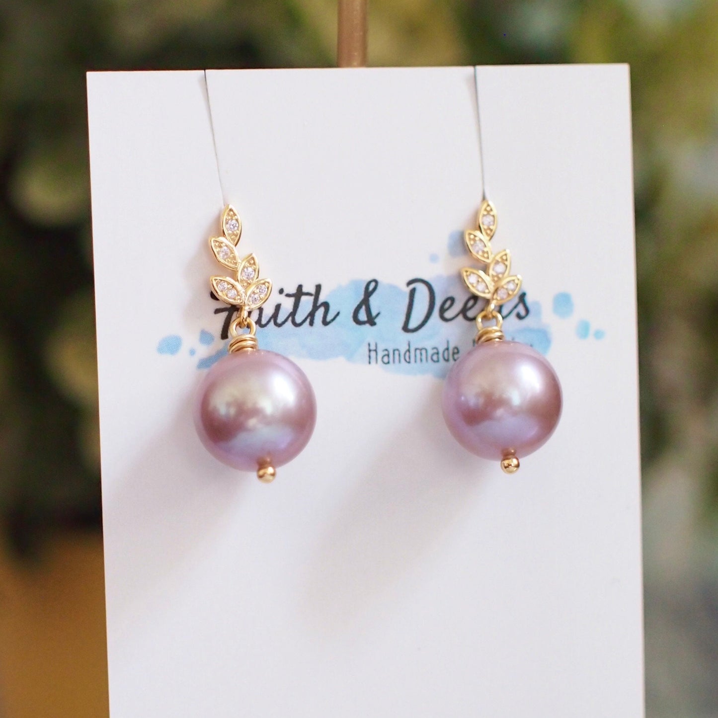 Purple Edison Pearl Earrings // 14K Gold-filled // Simple & Classic // Gorgeous Lustre